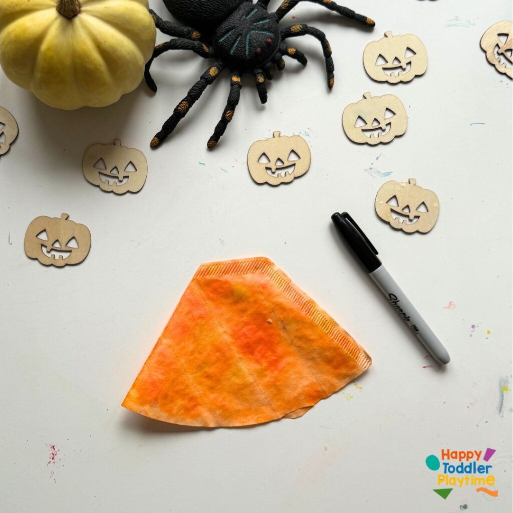 Coffee Filter Pumpkin Lantern