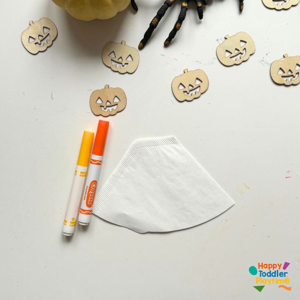 Coffee Filter Pumpkin Lantern