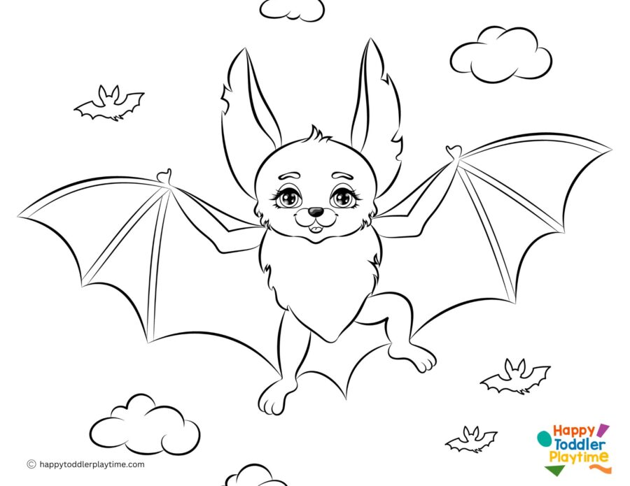 Free Bat Coloring Pages for Kids - Happy Toddler Playtime