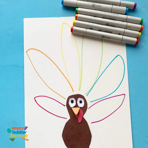 Color Sorting Turkey Sensory Bag - Happy Toddler Playtime