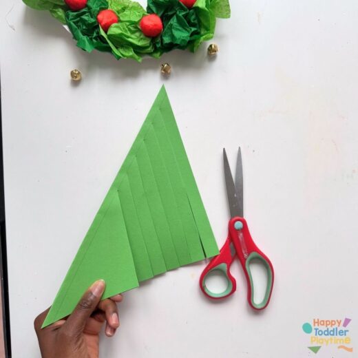 Folded Paper Christmas Tree Card - Happy Toddler Playtime