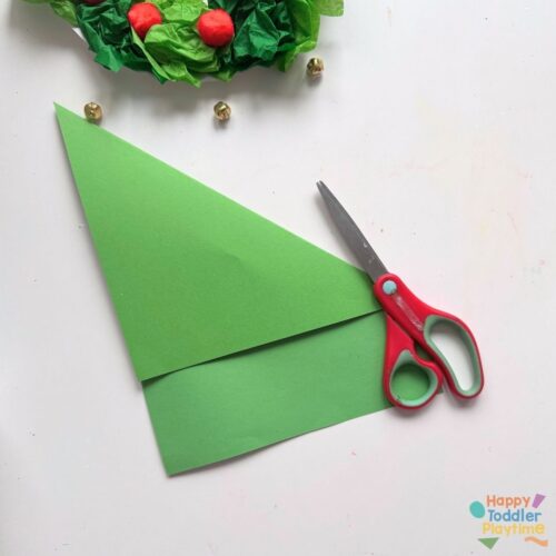 Folded Paper Christmas Tree Card - Happy Toddler Playtime