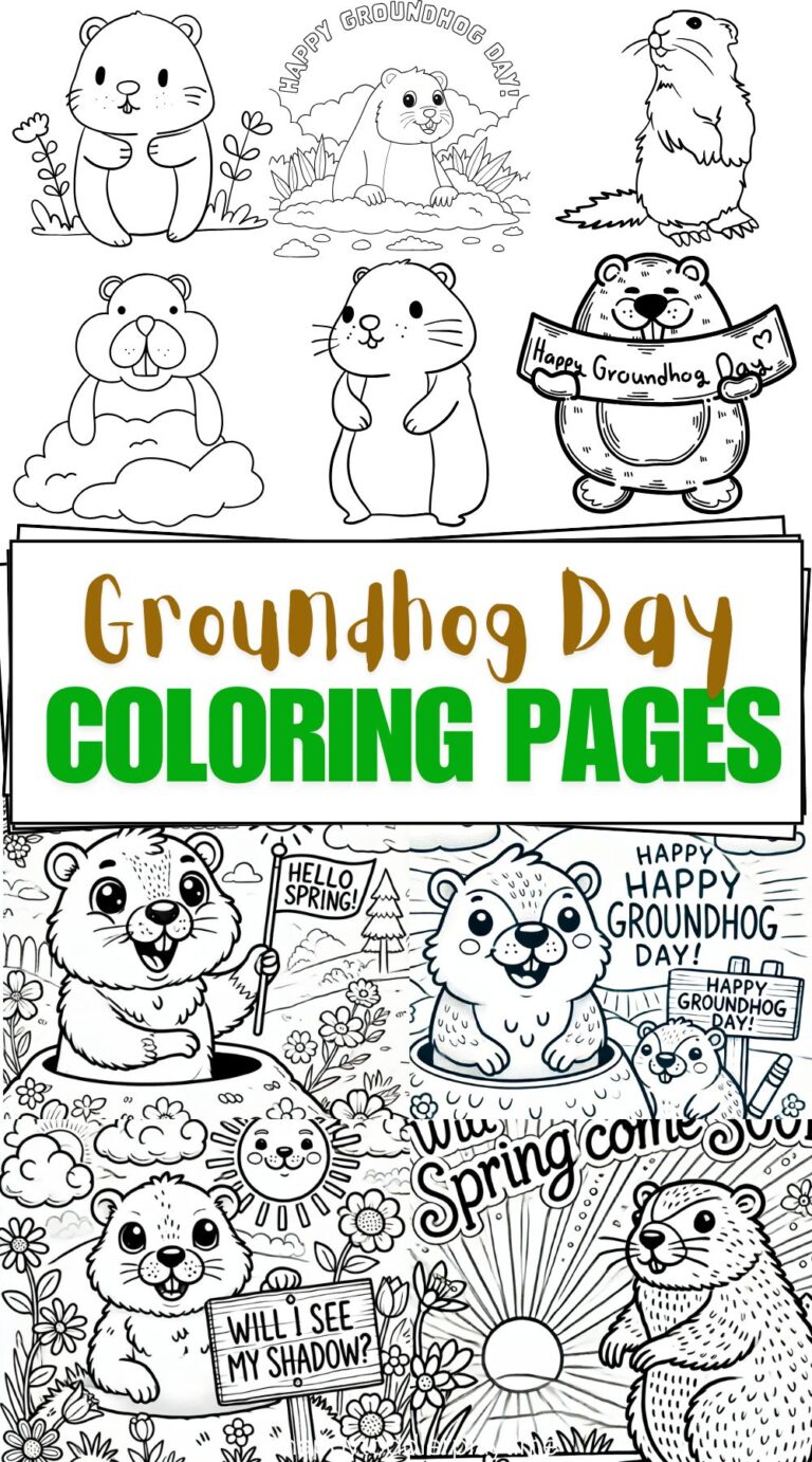 Groundhog Day Coloring Pages for Kids - Happy Toddler Playtime