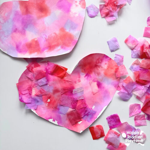 Bleeding Tissue Paper Heart Craft - Happy Toddler Playtime