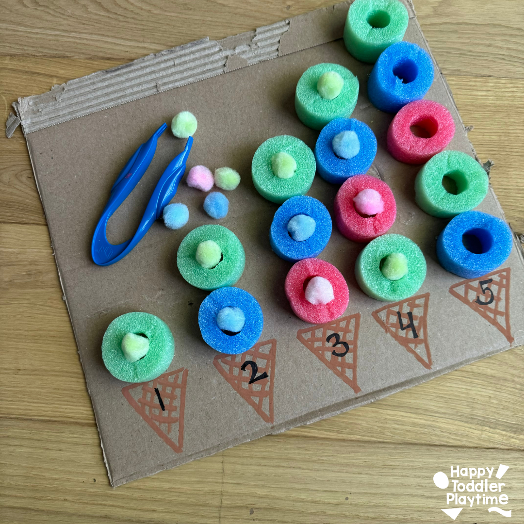 Pool Noodle Ice Cream Counting - Happy Toddler Playtime