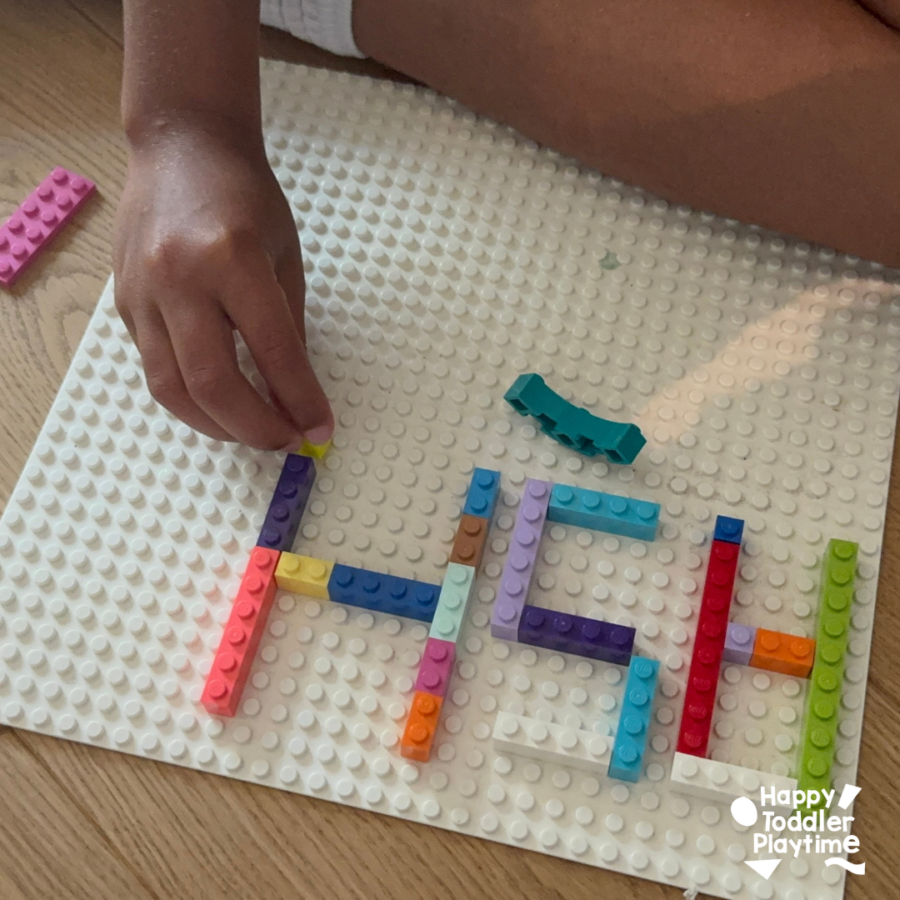 LEGO Name Activity - Happy Toddler Playtime