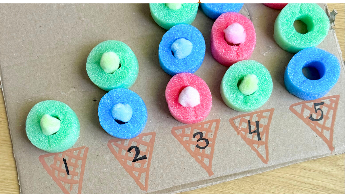 Pool Noodle Ice Cream Counting - Happy Toddler Playtime