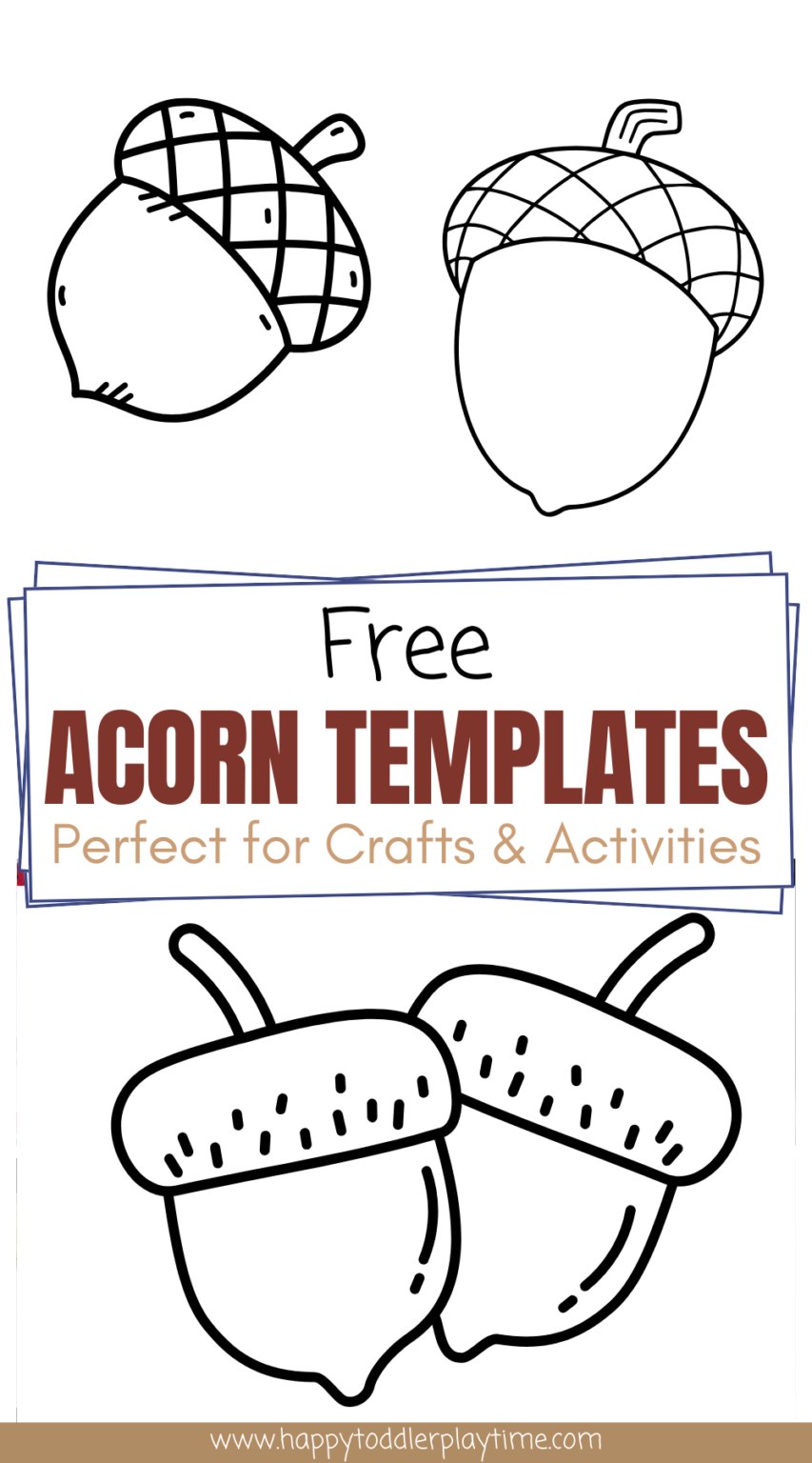 FREE Acorn Templates for Crafts - Happy Toddler Playtime
