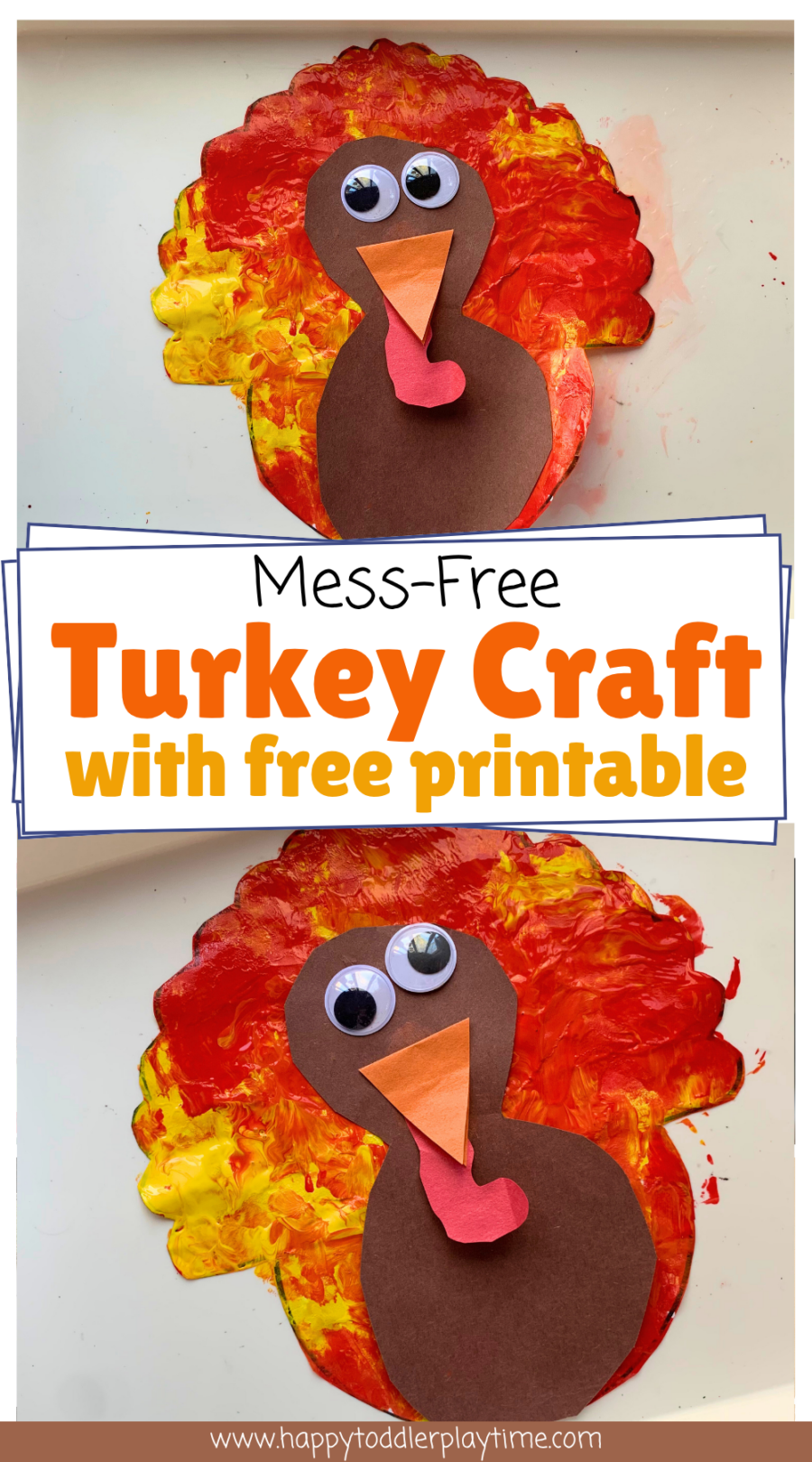Easy Mess-Free Turkey Craft for Babies and Toddlers - Happy Toddler ...