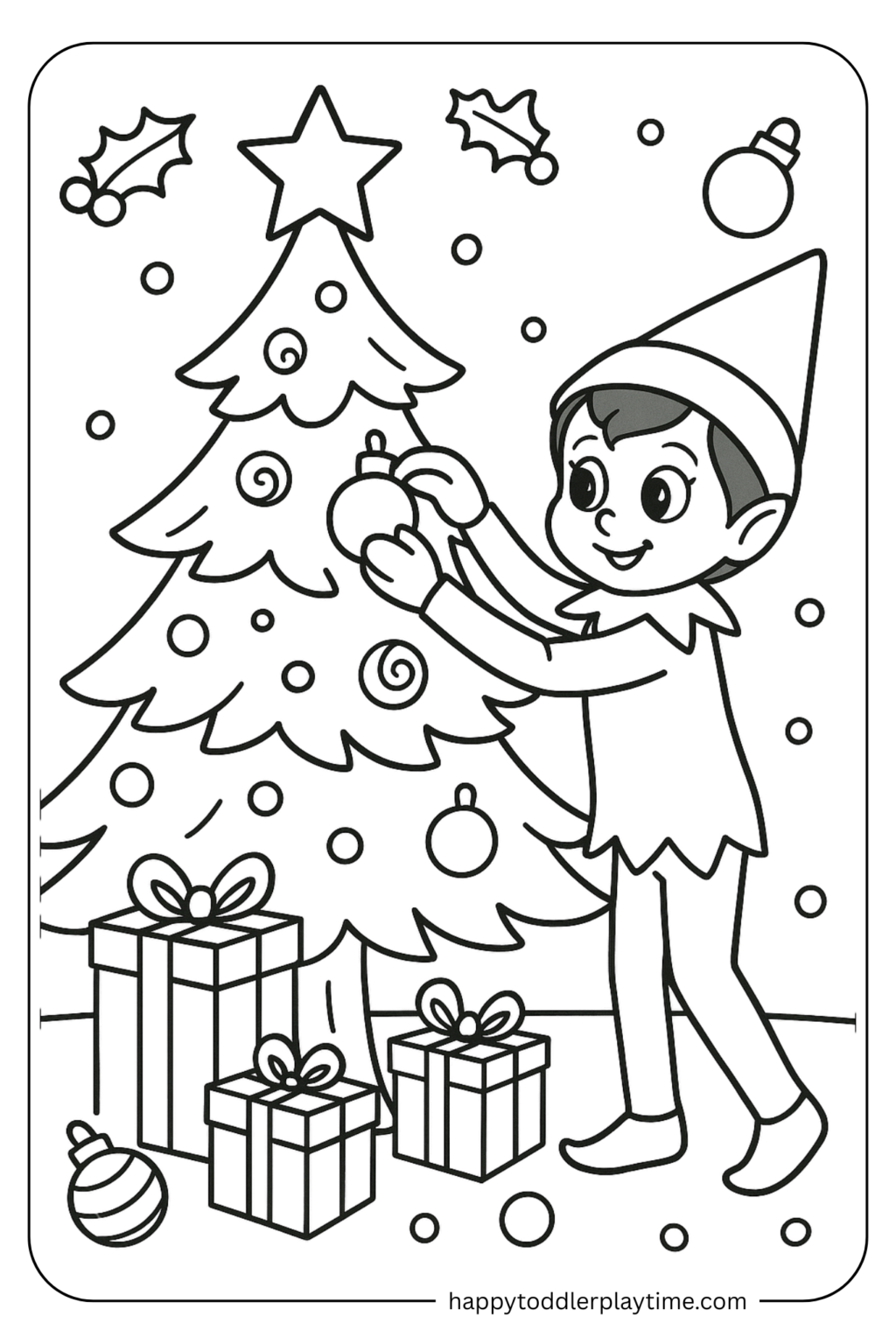 25+ Free Printable Elf on The Shelf Coloring Pages - Happy Toddler Playtime