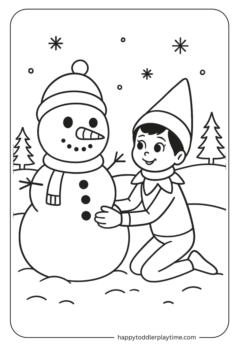 25+ Free Printable Elf on The Shelf Coloring Pages - Happy Toddler Playtime