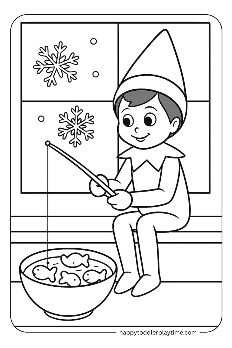25+ Free Printable Elf on The Shelf Coloring Pages - Happy Toddler Playtime