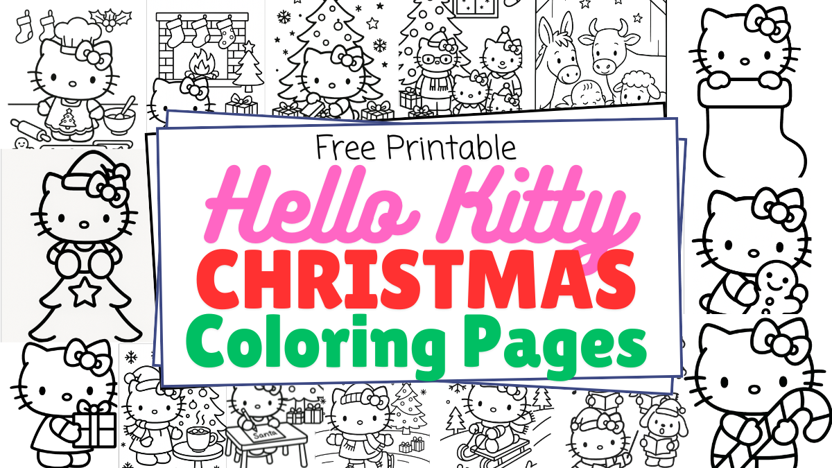 free printable hello kitty christmas coloring pages - happy