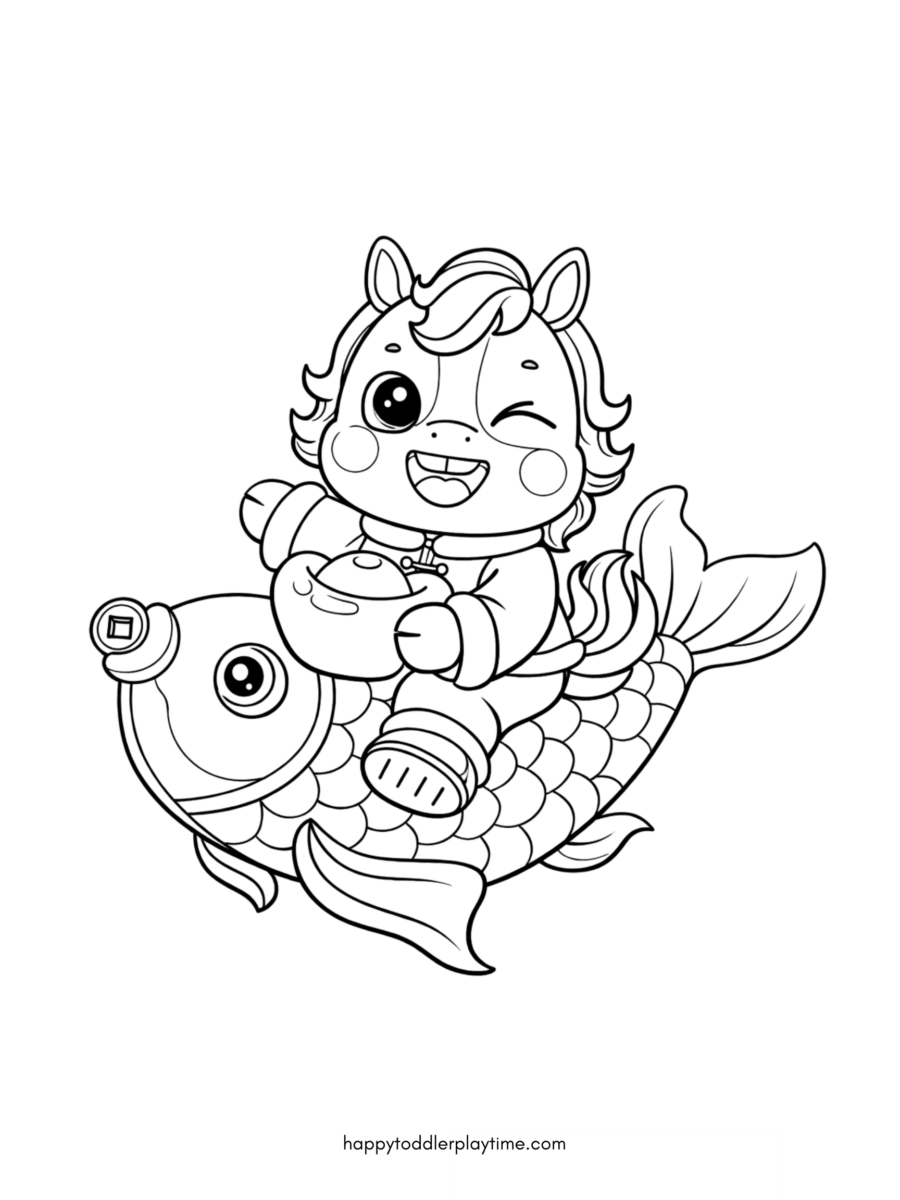Year of the Horse Coloring Pages (Free Printable for Chinese New Year